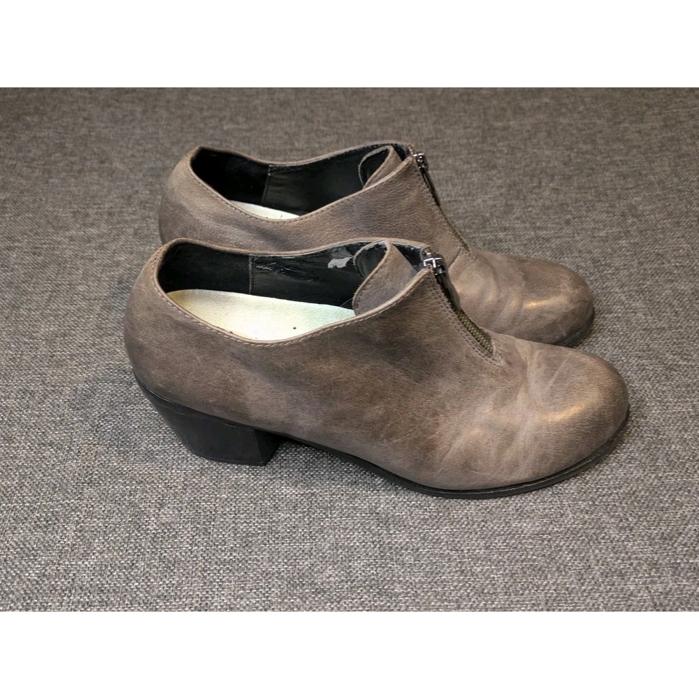 Salvia Pax Front Zip Leather Desert Ankle Boots Women's Size 10 US / 41 EU Shoes